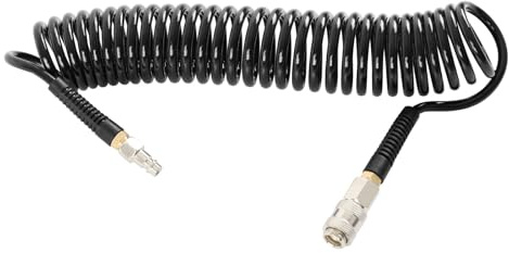 TECPO 2x Druckluft Spiralschlauch 6 Meter Druckluftschlauch Feder Luftschlauch Kompressorschlauch