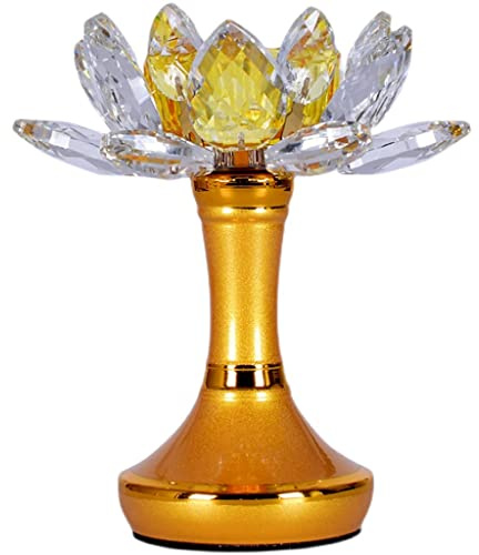 ENGENDER Portavelas Administrador de la lámpara de Mantequilla de Candel de Lotus de Crystal Ornament Administrable for la Sala de Estar Restaurante de Cocina de la Sala de Estar Candelero
