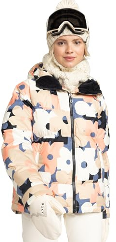 Roxy Women's Alofted Puffy Jacket – 10K Waterproof, Insulated Snowboard Jacket, PFAS-Free, Wild Wind, X-Large