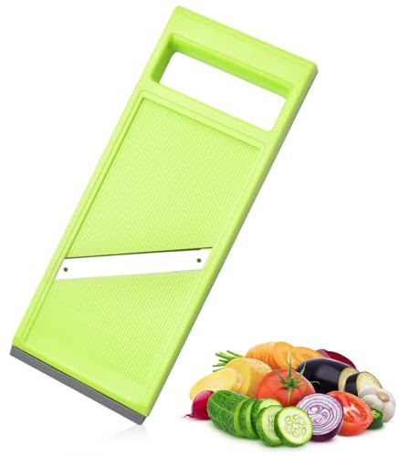 Vegetable Slicer, Manual Slicer for Kitchen Handheld Slicer for Food Vegetables French Fry Slicer and Cutter Potato Slicer for Chips (Green), Cabbage Slicer, fullstar Vegetable Chopper, Veg Cutter