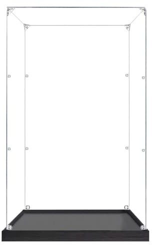 ELZEM Acryl Vitrine Schaukasten für 21335 Elektrischer Leuchtturm Transparent Groß Acrylbox mit Holz-Kunststoff-Basis Staubdichte Aufbewahrungsbox für Figuren 30 x 30 x 60cm 2MM