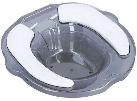 Naroote SITZ BAD für Toilette, Hämorrhoiden Relief Transparent SITZ BAD TPR TPR Weichkissen für Analfissuren (hellgrau)