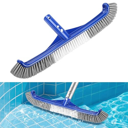 Spazzola per piscina, 43 cm, spazzola per la pulizia della piscina, spazzola con setole in nylon EZ-Clip, spazzola per la pulizia delle pareti della piscina, piastrelle, pavimenti