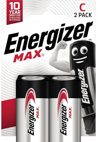Energizer Piles alcalines c, lr14, energizer max, pack de 2 - Le lot