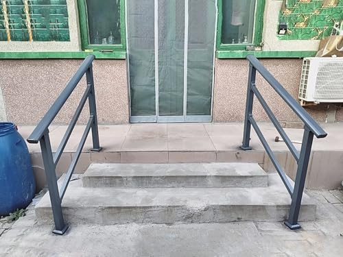 Heavy Duty Outdoor ils per gradini in calcestruzzo 2 pezzi Nero Sicurezza ils per anziani bambini e disabili durevole scala Mobilità Aids supporta 181,4 kg (L 220 cm/86,6 in)