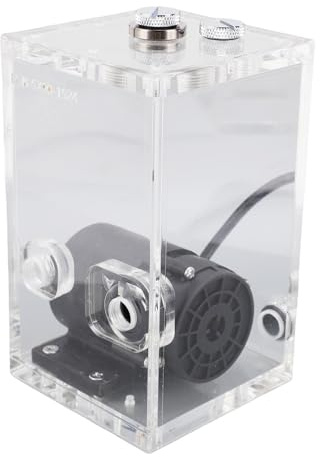 Plyisty Bomba de Refrigeración Líquida para PC sin Escobillas, 850 Ml, Caudal de 14 L/min, Altura de 7 M, Depósito Acrílico con Interfaz G1/4 para Disipador de CPU, de Refrigeración