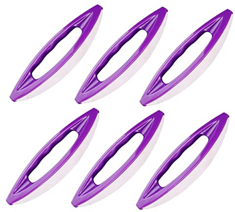 BELLIFFY 6pcs Purple Portable Nail Waxing Brush Set with Sheepskin for Shaping Nail Edges and Professional Manicure Use, Abs Material for Home and Salon
