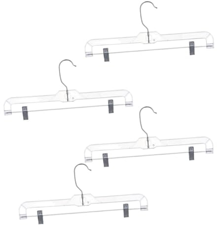 WEKAMOS Perchas para Pantalones Colgadores Extensibles 4 Piezas con Clip Transparentes Material Plástico y Hierro Ideales Hogar y Tiendas de Ropa