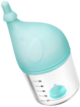TOBBOMEY Puppy Milk Feeder Kitten Nursing Bottle with Gentle Silicone Nipple Squeezable Design for Newborn Puppies Kittens Rabbits and Small Animals Includes Cleaning Brush