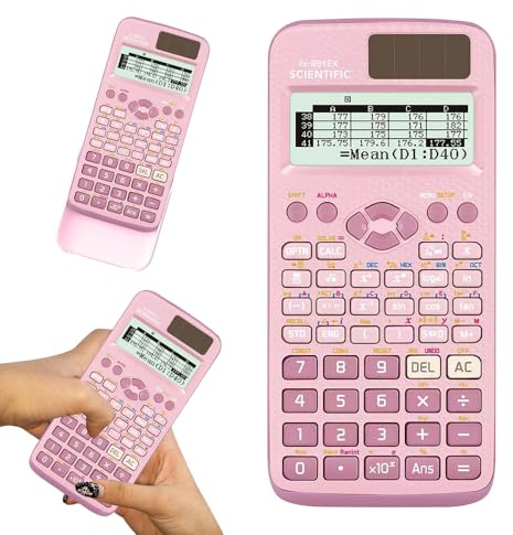 Lotvic FX-991EX Scientific Calculator, 552 Functions Scientific Calculator, 10+2 Digits Written Display Calculators, Portable Calculators for Students, Teachers, Business, School, Office (Pink)