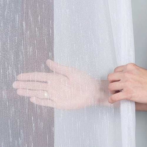 Gardinen Vorhangen Weiß 300x300 cm (BxH) Gardine Helga Moderne Fensterdekoration Muster Fertig Genäht Auf Kräuselband Für Wohnzimmer Schlafzimmer Und Küche