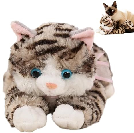 Generico Gatto di Peluche,Arredamento Divertente e per la Casa | Pupazzo realistico di gatto - Per Collezione Confortevole, Regalo per Cameretta e Soggiorno di Ragazzi, Ragazze, Adolescenti,