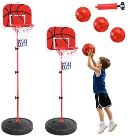BOKTUO Basketballkorb Kinder, 50-150cm Indoor Basketballkorb 3 Bällen Und Pumpe, Kinderspielzeug Geschenke Für Jungen Ab 3 Jahren