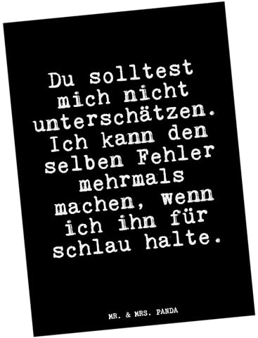 Mr. & Mrs. Panda Postkarte Du solltest mich nicht... - Geschenk, Freundin, Spruch, Postkarten, Glizer Sprüche Weisheiten Zitate Lustig Weisheit Worte, Ansichtskarten, Fotokarte, Ansichtskarte, Freund