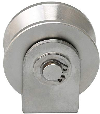 Yibuy 201 Edelstahl-V-Typ große starre Riemenscheibe für Hebeführung Silber 2,08x1,89x0,87Zoll