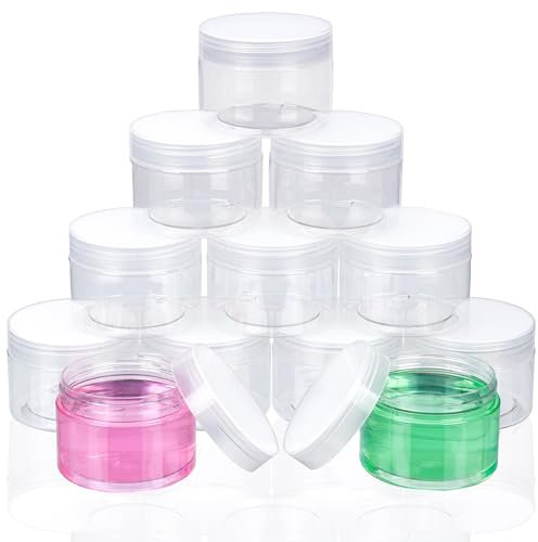 Belle Vous Leere Kosmetik Behälter Transparent (12Stk) – Kosmetik Tiegel Döschen 120ml – Kunststoffdose mit Deckel Rund für Makeup, Creme Dosen, Nageldesign, Puderdose Leer – Auslaufsicher & Luftdicht