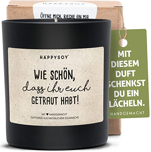 Hochzeit Geschenk Duftkerze im Glas mit Spruch aus Soja - natürlich handgemacht vegan nachhaltig - Hochzeitsgeschenk Geschenkidee zur Hochzeit für Brautpaar Glückwünsche Heirat