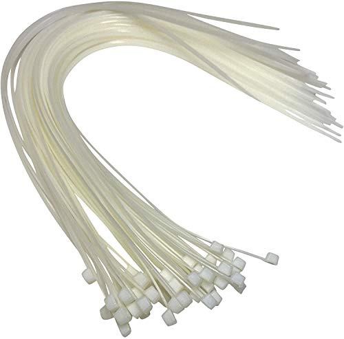 Bridas de plástico blancas largas y anchas, extra grandes, con cierre de cremallera, 9 x 750 mm, 100 piezas, Abrazaderas Plastico, Fleje Plastico (9 x 750 mm, blanco)