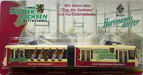 vielesguenstig-2013 Straßenbahn Modell Sammlermodell Hartmannsdorfer Brauerei Straßenbahn Sondermodell Tag der Sachsen 2009