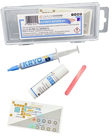 Ultimate Repaste KIT K5 PRO 10g & KRYO33 3g Wärmeleitpaste und Wärmeleitpads Ersatzset Kompatibel mit Apple iMac, Asus ROG, Acer Nitro, MSI Laptops, RTX 3080, PS4, Nintendo Switch, XBOX
