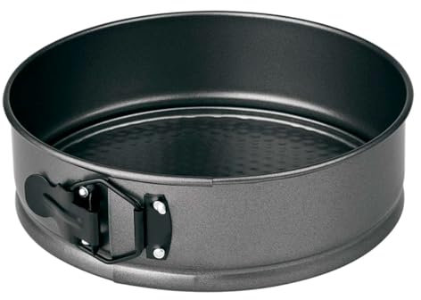 Tradineur - Molde desmontable redondo acero antiadherente de 24 cm, recipiente para horno, repostería, bizcochos, tartas, pasteles