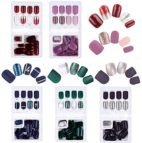 Tucireat Nägel zum Kleben 150 Stück Nägel zum Aufkleben Künstliche Nägel zum Aufklebe Künstliche Fingernägel zum Aufkleben Fake Nail Set Fake Nägel Static Nails Künstnägel zum Aufkleben für Salon