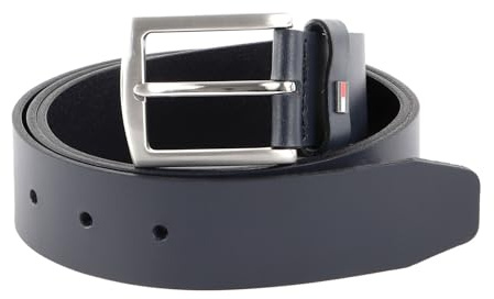 Tommy Hilfiger Herren Gürtel Denton 3.5 Ledergürtel, Blau (Space Blue), 85