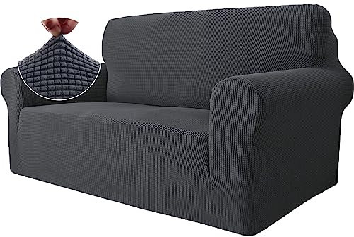 Ystyle Funda Sofa 2 Plazas, Ajustables Fundas Sofa Elasticas, Protector Sofa Gatos Arañazo y Perros Mascotas, Funda de Sofá con Reposabrazos Antideslizante Antimanchas Lavable, Gris