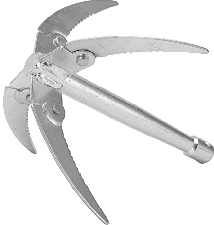 SUNGOOYUE Fishing Water Grass Knife, Stainless Steel Foldable Portable Rustproof Fishing Water Grass Removal Tool with Rope Artificial Bait