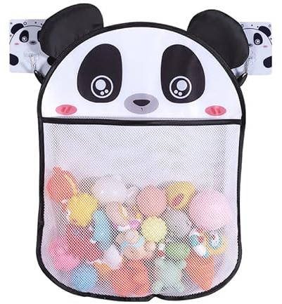 Norhogo Panda Netz Badewanne Spielzeug Badewannenspielzeug Aufbewahrung Badespielzeug-Netz, für Babys, Badezimmer-Spielzeughalter zum Anbringen an der Wand, um Spielzeug für Kinder und Kleinkinder