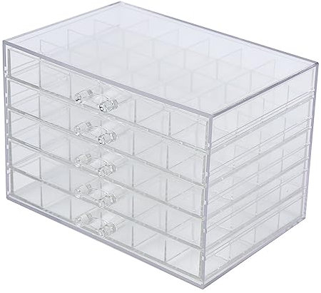 Acesunny 120 Slots Aufbewahrungsdosen Sortierbox Perlenbox 5-Etagen Acryl Sortierbox Nagelzubehör Organizer Halter Fächer Sortierbox Kasten Aufbewahrung Nail