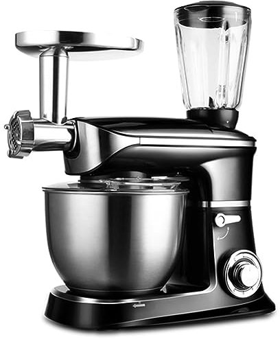 PAHION Frullatore per Impasto per Robot da Cucina Robot da Cucina con Tritacarne, Spremiagrumi, 6,5 L Max 1300 W Impastatrice con Frullino, Gancio, Frusta (Color : Black)