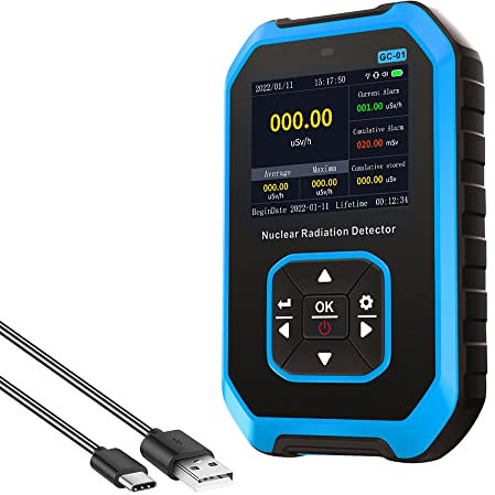 Ailgely Multifunktionaler Nuklearstrahlungsdetektor, Geigerzähler, Erkennung elektromagnetischer Strahlung, X γ β-Strahlen Echtzeit-Überwachungsgerät, LCD-Display mit Ton-Licht-Vibrationsalarmfunktion