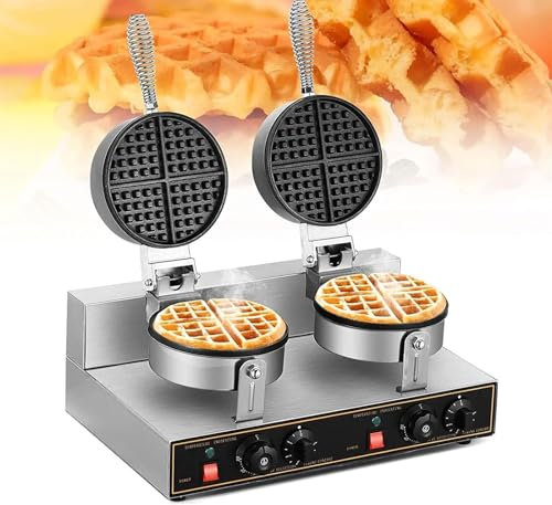 MAXCBD Gaufrier Rond Commercial antiadhésif électrique, Machine à gâteaux en Treillis, contrôle de la température et du Temps, gaufrier Belge for boulangeries domestiques, Snack-Bar (Color : Style2)