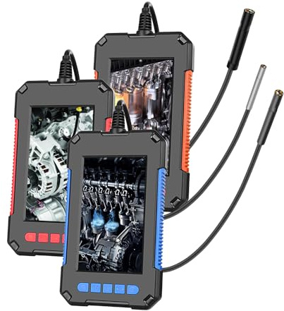 QiudanTimes HD Kamera 8 LED Licht Wasserdicht Industrial Endoskop Kamera mit 4,3in Screen Diameter 8/5.5/3.9mm 1920x1080P 2MP CE/Rohs 11 Language(Ø3.9mm-5m Semi Rigid Cable)