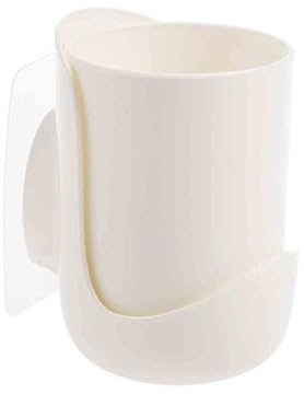 JUSHZ Zahnbürstenhalter Wand Ohne Bohren Toothbrush Holder Wall Zahnbürsten Halter Organizer Zahnburstenhalterung Zahnbecherhalter Selbstklebend Weiß Mit Becher Cup Travel Wasserdicht (White)