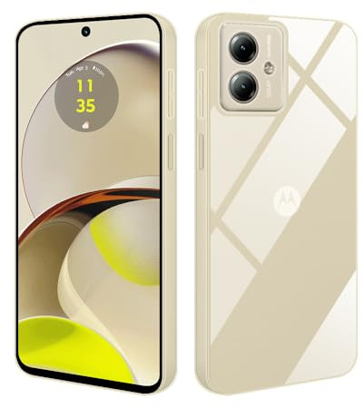 HSP Funda para Motorola Moto G14, Carcasa Silicona, Case, Transparente | No amarillea, antigolpes, cortes precisos, bordes elevados, cámara protegida, capa, protector para móvil y teléfono