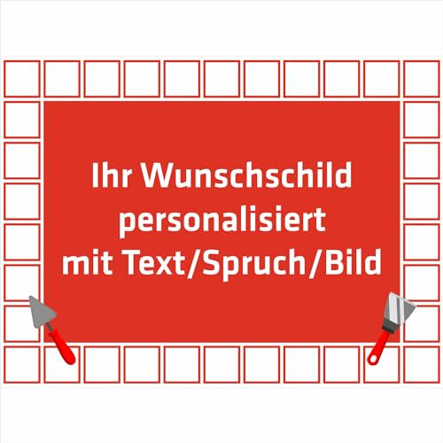 INDIGOS UG - Aluverbundplatte Schild - Beruf - Fliesenleger - 40x30 cm - Firmenschild - wetterfest personalisiert mit Foto, Logo und Text - individuelle Schilder für Tür, Wand, Büro Garage