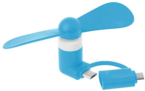 JTQYFI Travel Portable Cell Phone Mini Fan Type-C Micro USB C Cooling For Androids Phones Fans Mini Portable 2 In 1 Type-C Hanldheld Cooling Fan USB Fan Cell Phones Fans For Androids Micro USB