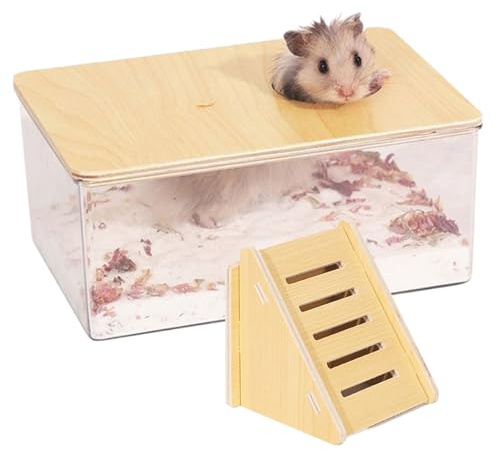 hamst Sandbad 2 st/set med stege, duschrum och klargearbete för hamster och lemming gerbils