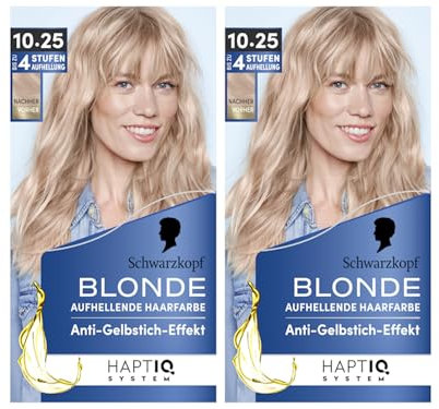 Schwarzkopf Blonde Aufhellende Farbe 10.25 Helles Erdbeerblond (2x x 142 ml), Haarfärbemittel für Öl-aktiviertes Haare Aufhellen um bis zu 4 Stufen, mit HaptIQ System, ohne Gelbstich