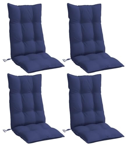 vidaXL Hochlehner-Auflagen 4 STK. Marineblau Oxford-Gewebe