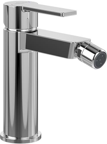 Villeroy & Boch Architectura Einhebel-Bidetarmatur, Bidet Wasserhahn mit Zugstange und Keramikkartusche, Bidetmischer wassersparend, Auslauf Höhe 113mm, eckig, Chrom