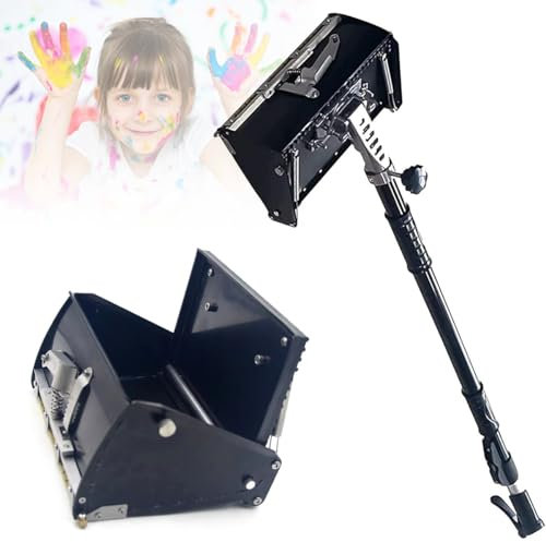 TAHALI Trockenbau-Flachkasten-Set – mit um 120 Grad Verstellbarer Aluminiumlegierungsplatte, inklusive Verlängerungsgriff, ideal für Trockenbau-Finishing – 1060–1650 mm,8inch