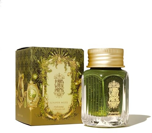 Ferris Wheel Press Calligraphy Ink | Moss green with gold shimmer | 28ml