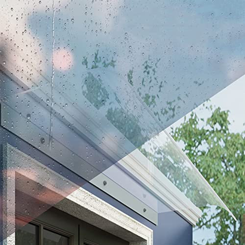 Unsichtbares Vordach für die Haustür, transparentes Vordach für Garten, Terrasse, Veranda, Fenster-Regenschutz, wasserdichte Abdeckung aus Polycarbonat, gebogenes Vordach für Tür und Fenster