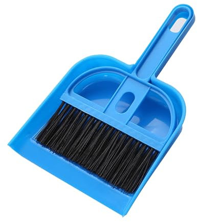 Set di Paletta per Spazzatrice da Tavolo, Paletta da Tavolo per Mano, Impugnatura Comoda, Rimozione Efficace, Compatta, Ergonomica, Multifunzionale, per la Casa (BLUE)