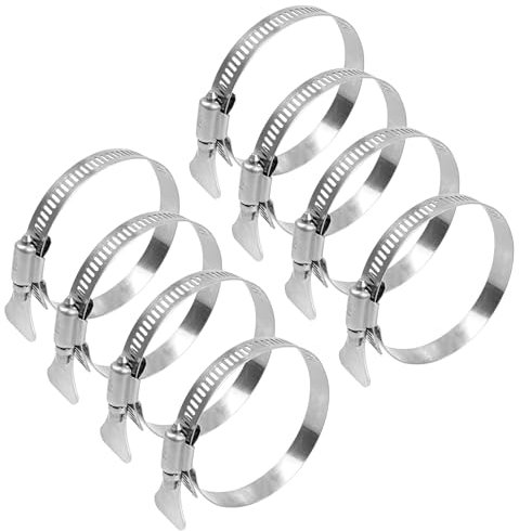 AUXBC 8PCS 2.5 Inch Duct Clamps 2-3 Diameter Adjustable 304 Stainless Steel Hose Clamp with Easy Turn Thumb Screw for Securing Hose, Automotive and Mechanical Applications