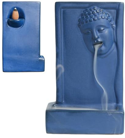Buddhistisches Räuchergefäß – Rückfluss-Räuchergefäß | Buddah-Statue für Zen, Keramik-Buddha-Räucherstäbchenhalter, Aromatherapie-Tischdekoration für Schreibtisch, Bücherregal