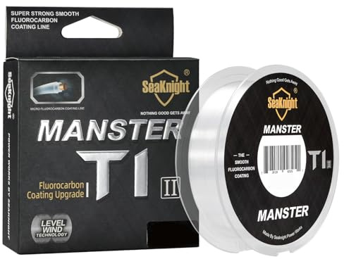 Seaknight Línea Fluorocarbono 50m/100m para Carpa, Monofilamento Transparente Invisible Líder de Hundimiento Rápido para Pesca en Mar 3-100LB